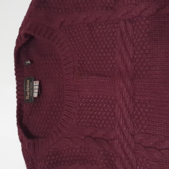 Barbour Winter Tartan Blended Wool Cable Knit Sweater - Picture 6 of 7